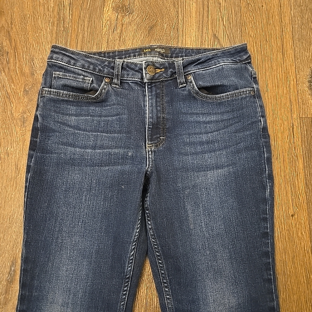 Lee Regular Fit Bootcut Mid Rise Blue Jeans Women’s Size 10 Short Denim Pants - Picture 2 of 6